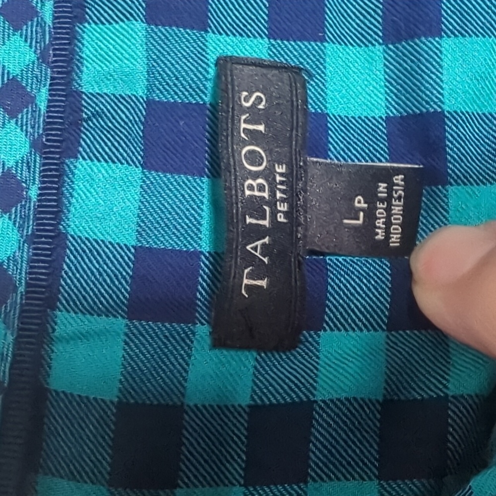 Talbots Womens Gingham Button Down Shirt Traditional Classic Quiet Luxury‎ LP - Picture 3 of 7